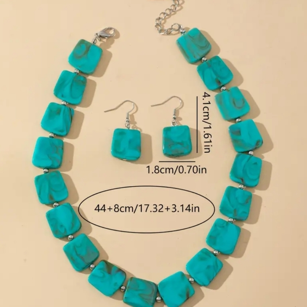 Boho Turquoise Necklace Set - Picture 4 of 4